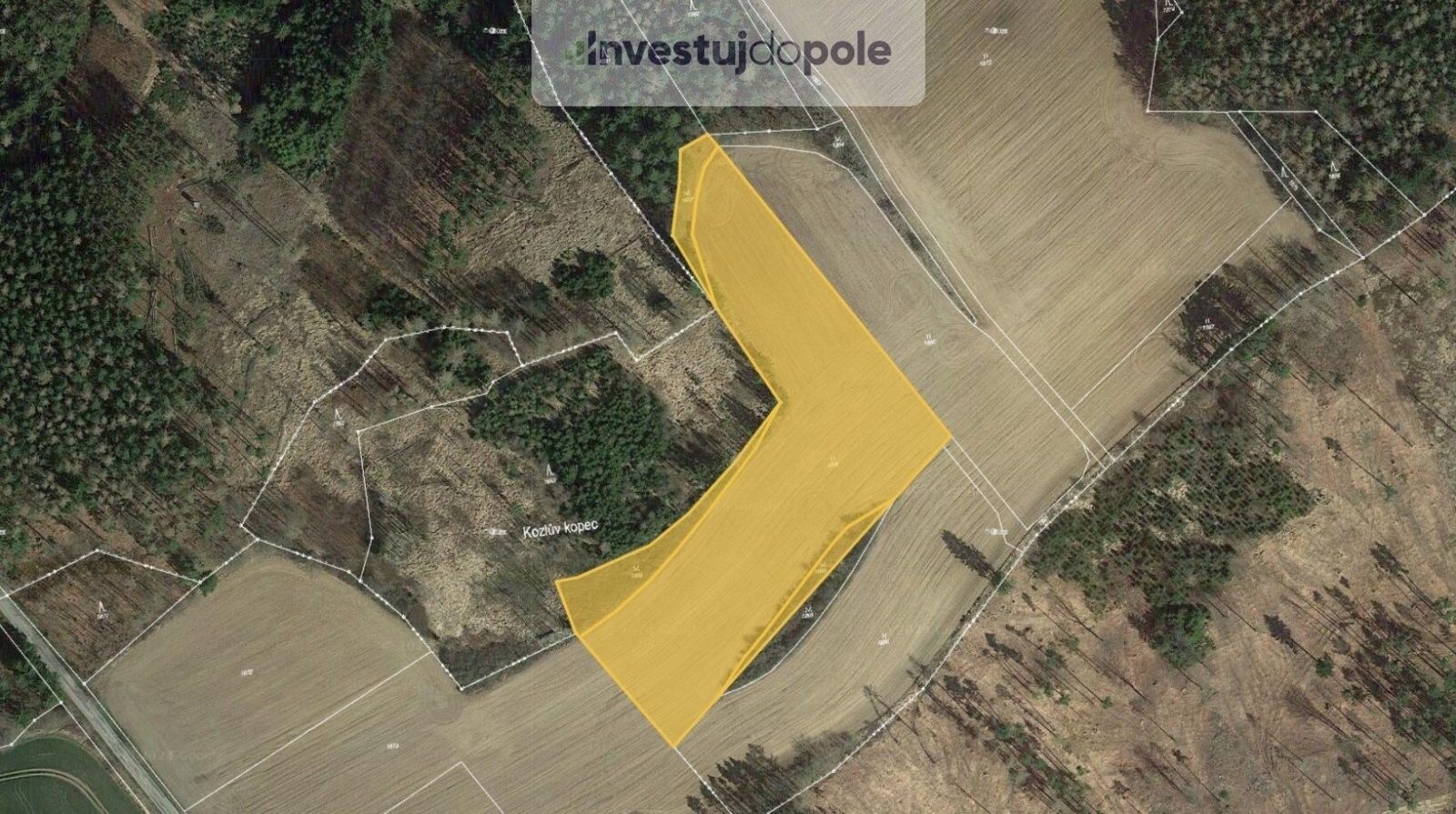 Louky, Lesáky, Pravonín, 13 670 m²