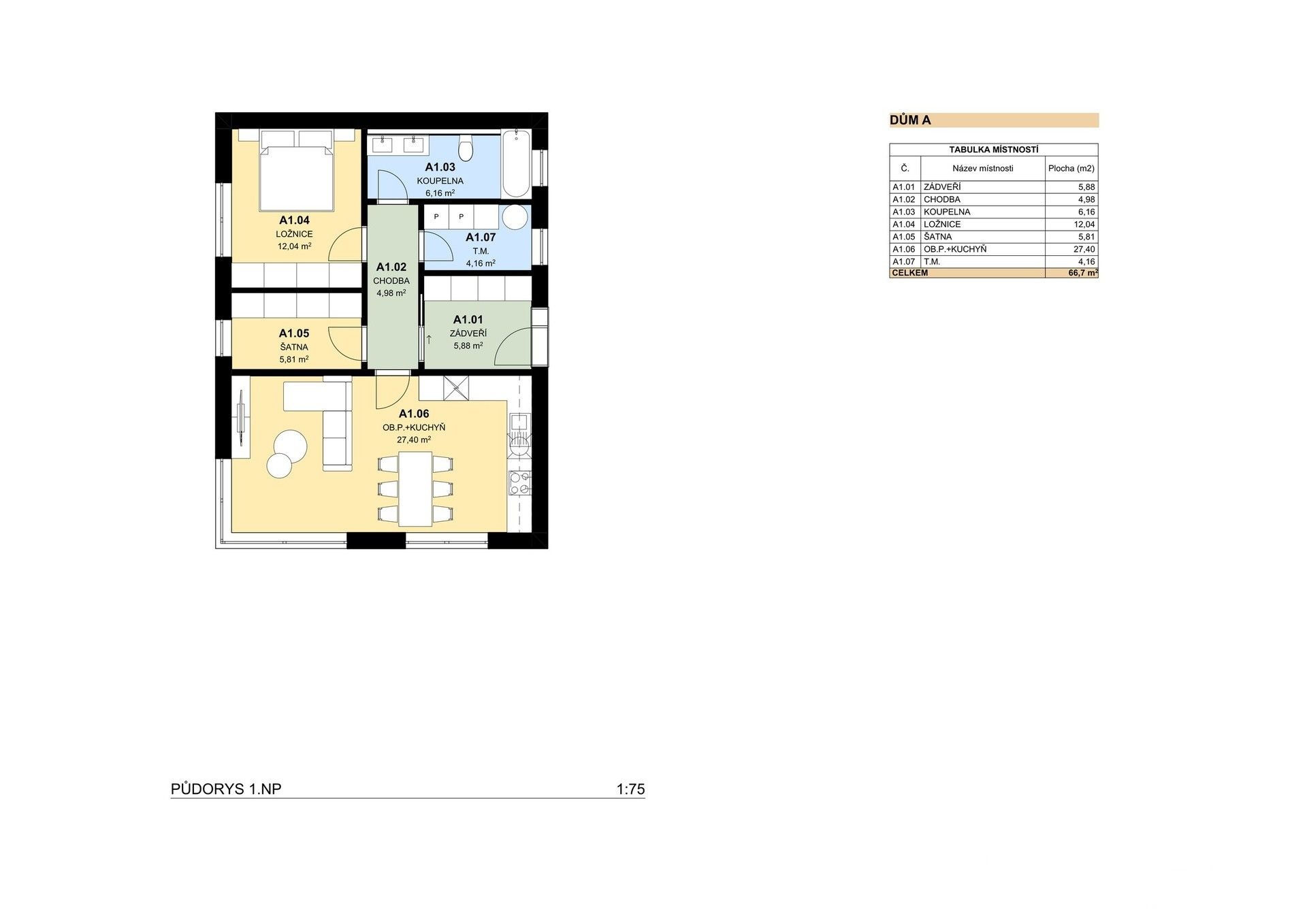 Prodej dům - Hostín u Vojkovic, 67 m²