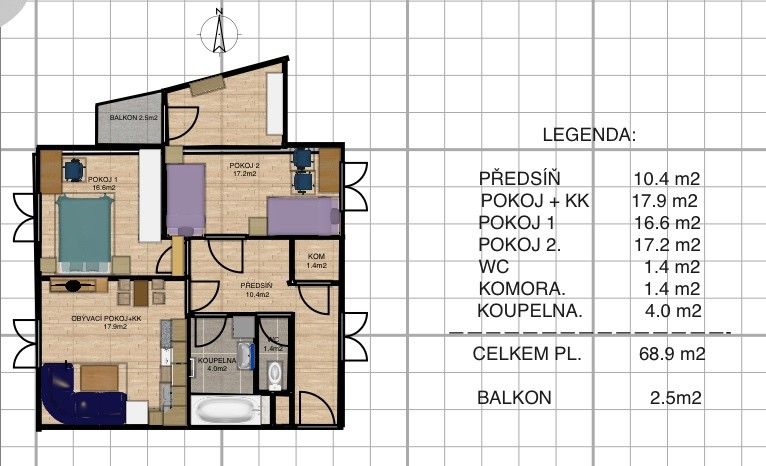 Prodej byt - Praha, 106 00, 69 m²