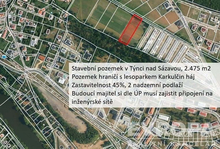 Pozemky pro bydlení, Týnec nad Sázavou, 2 475 m²