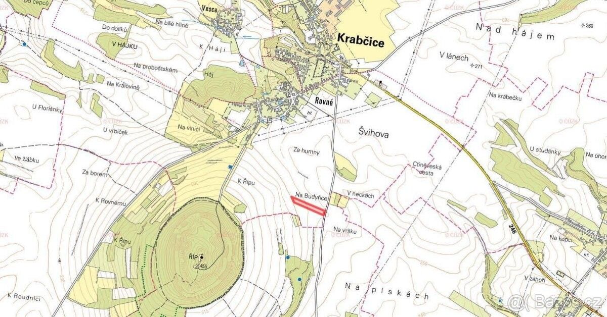 Prodej zemědělský pozemek - Krabčice u Roudnice nad Labem, 411 87