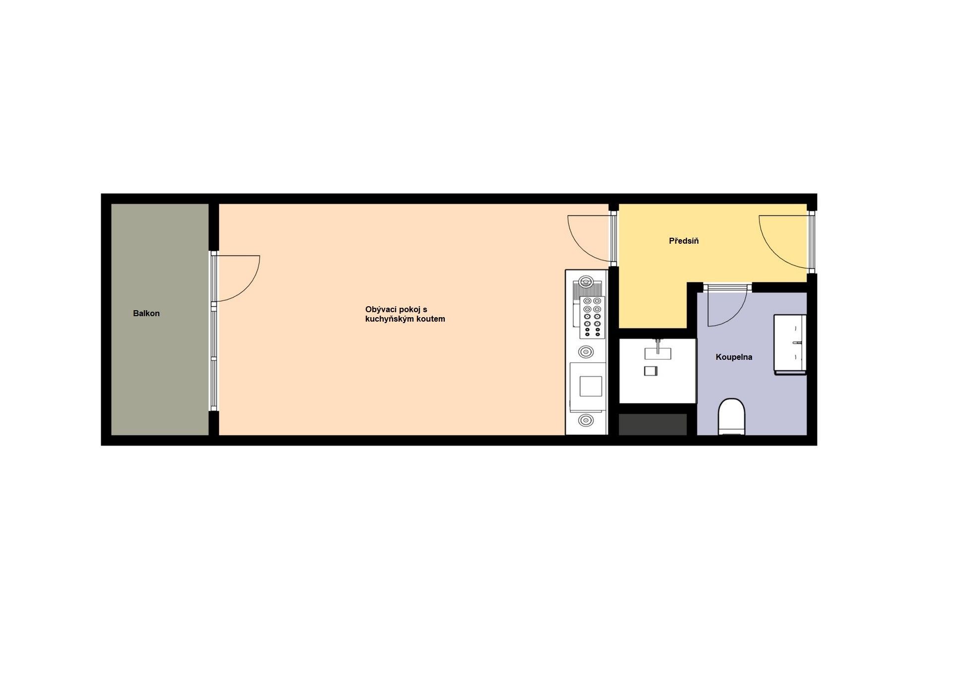 Prodej byt 1+kk - Hornoměcholupská, Praha, 26 m²