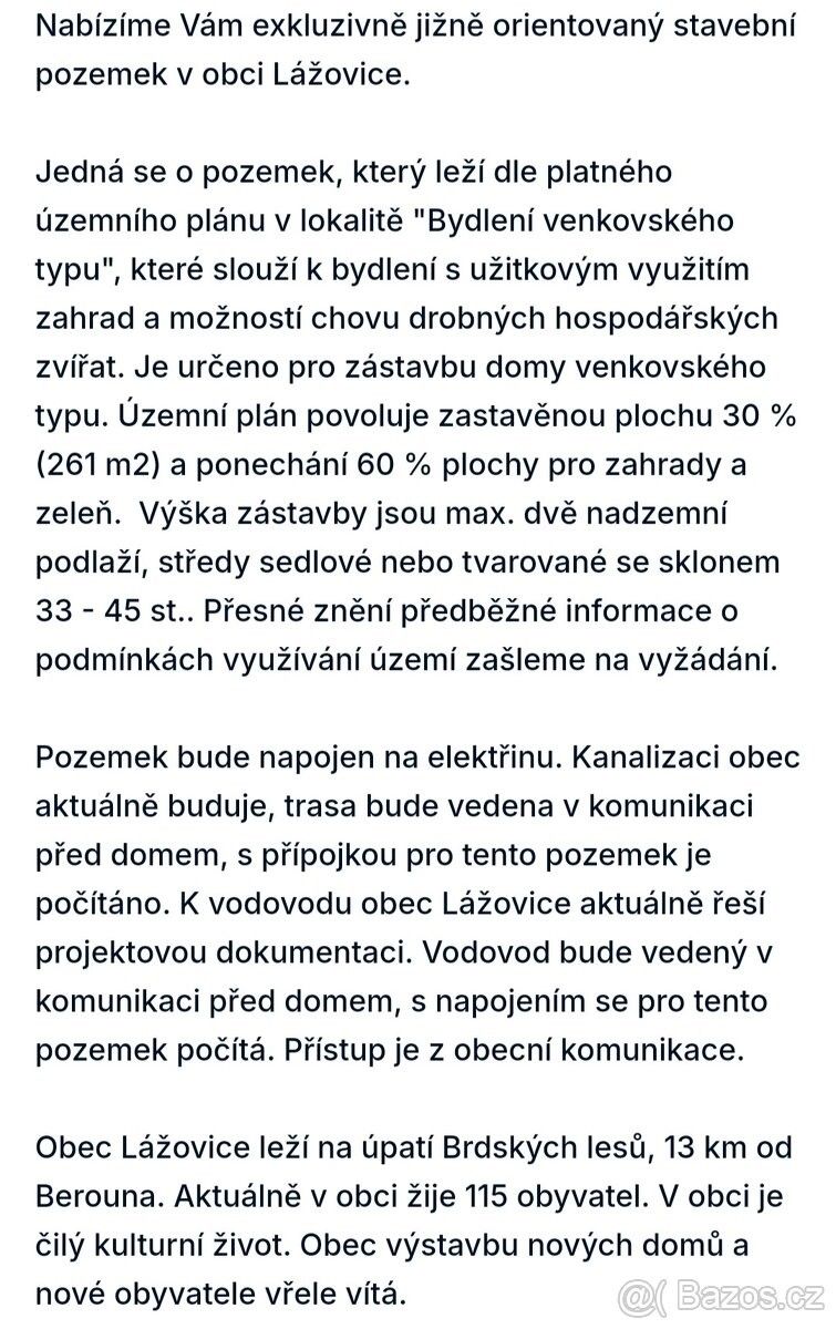 Prodej pozemek pro bydlení - Hostomice pod Brdy, 267 24, 871 m²