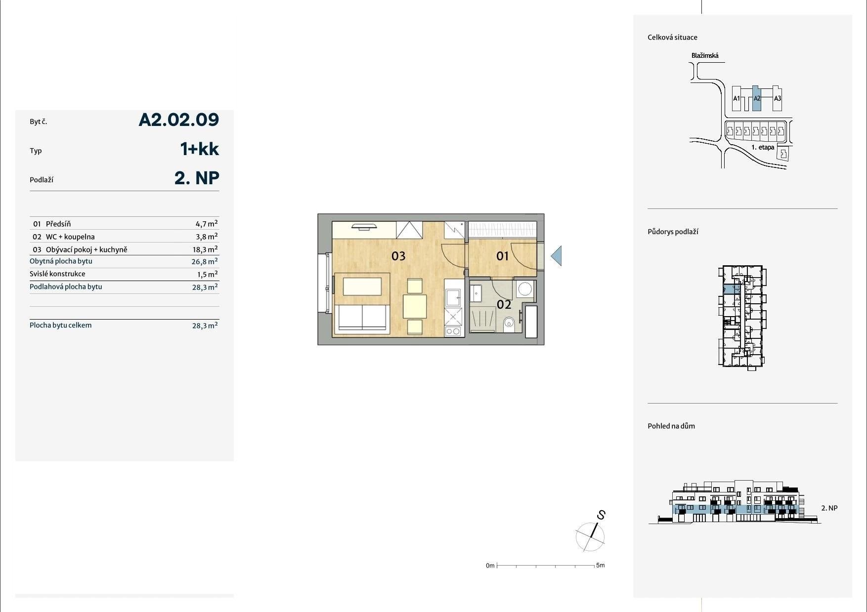 Prodej byt 1+kk - Blažimská, Praha, 28 m²