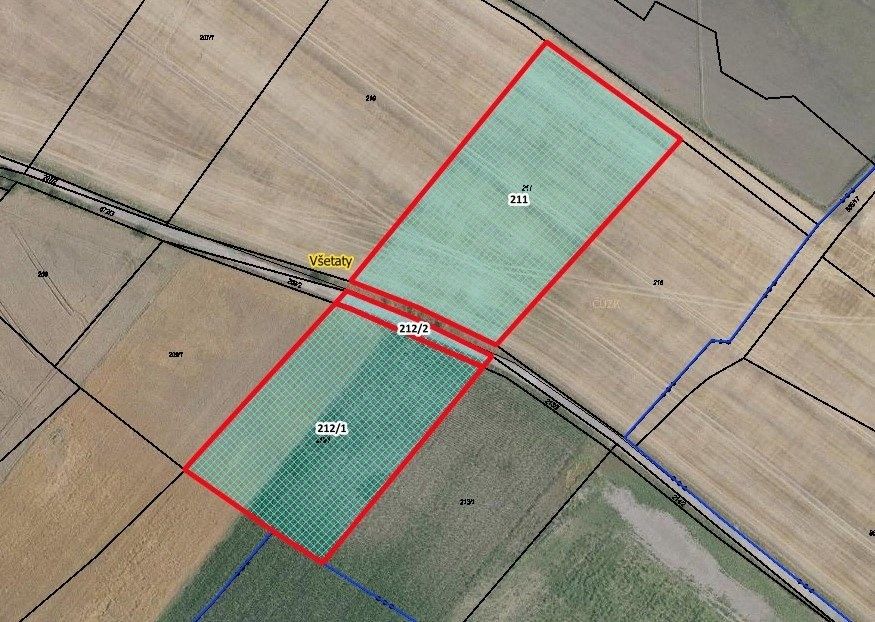 Zemědělské pozemky, Všetaty, 4 469 m²