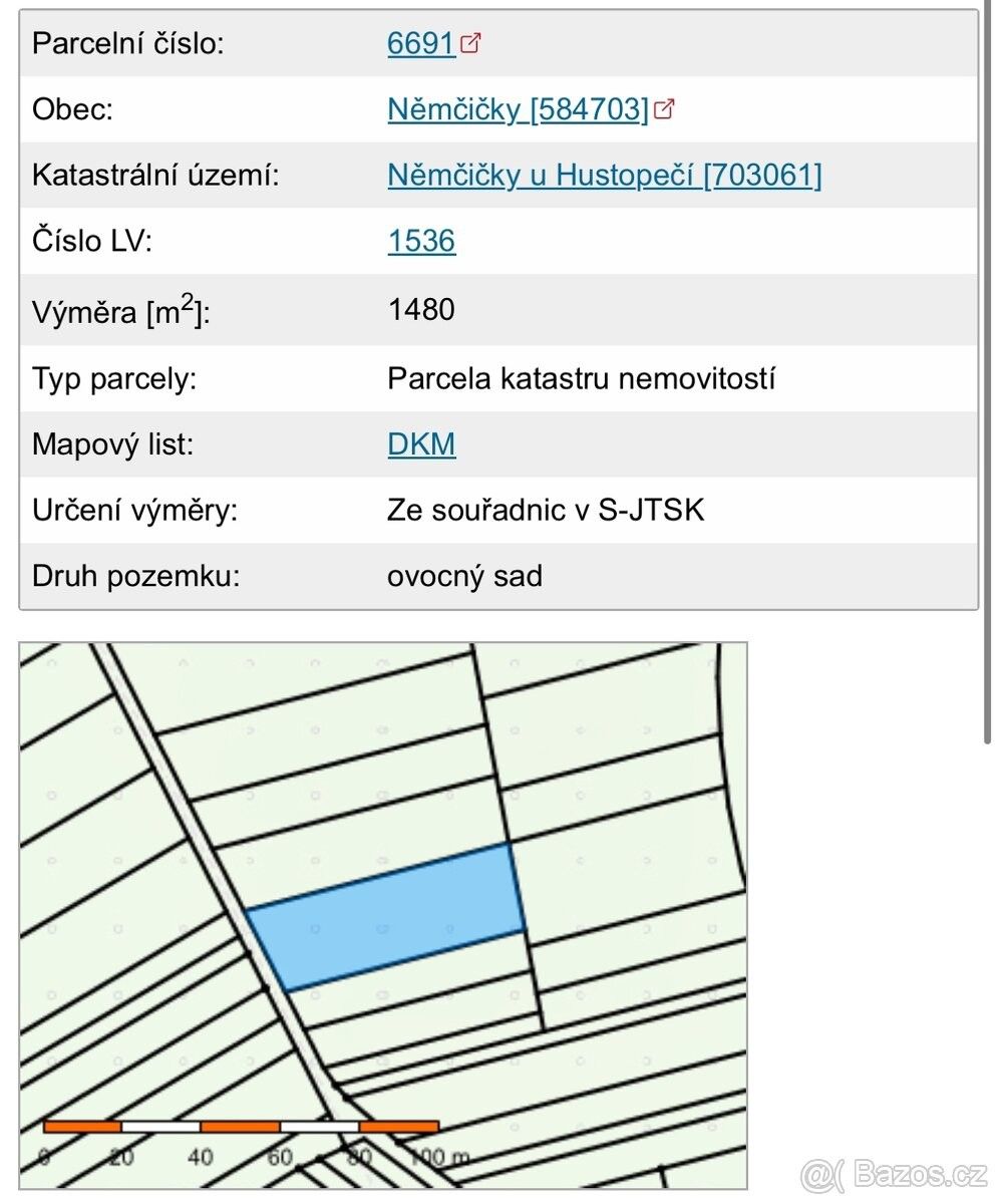 Prodej zahrada - Němčičky u Břeclavi, 691 07, 1 480 m²