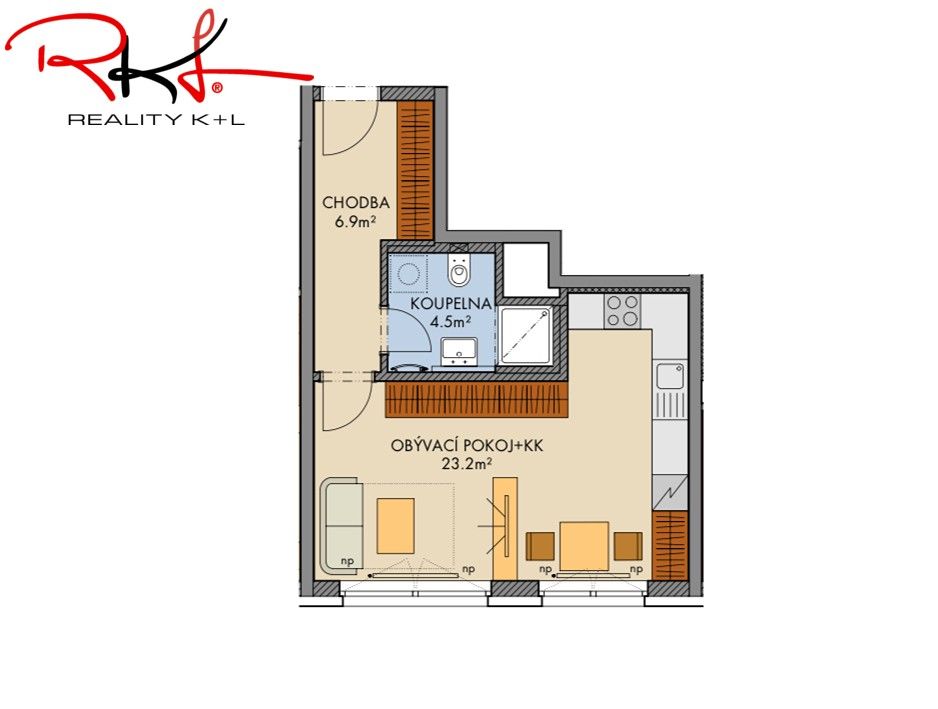 Prodej byt 1+kk - Pod Harfou, Praha, 36 m²