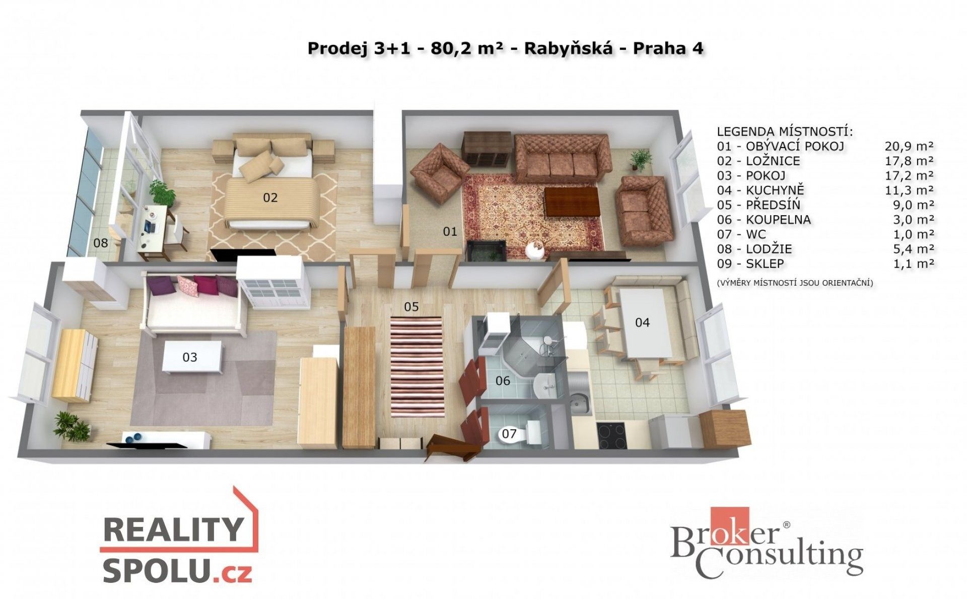 Prodej byt 3+1 - Rabyňská, Praha, 81 m²
