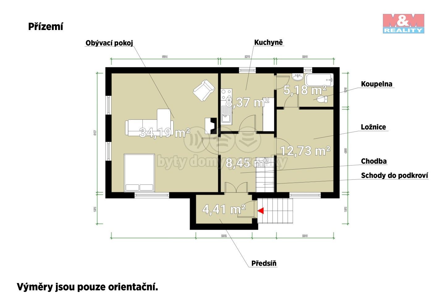 Prodej rodinný dům - Myslív, 73 m²