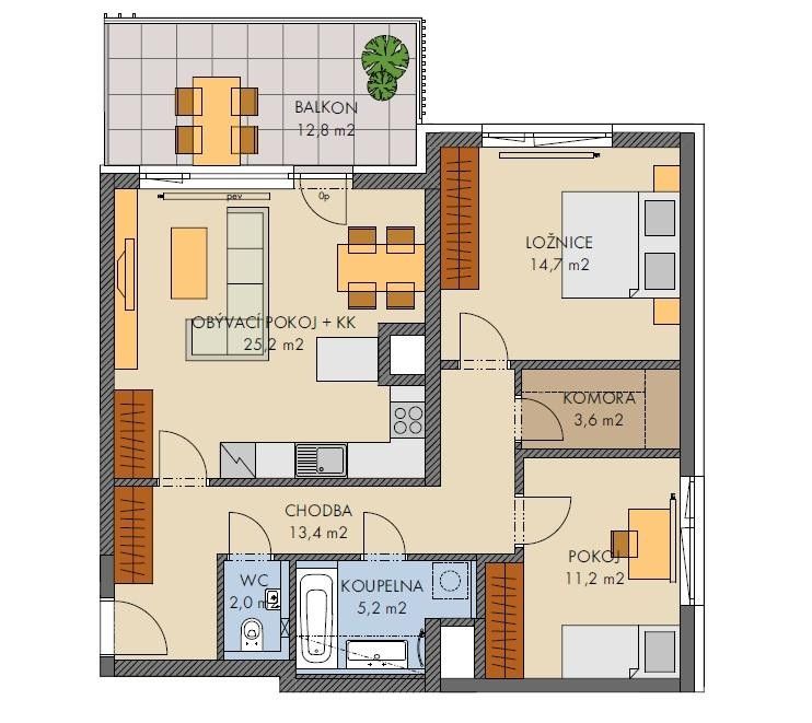 Prodej byt 3+kk - Praha, 152 00, 79 m²