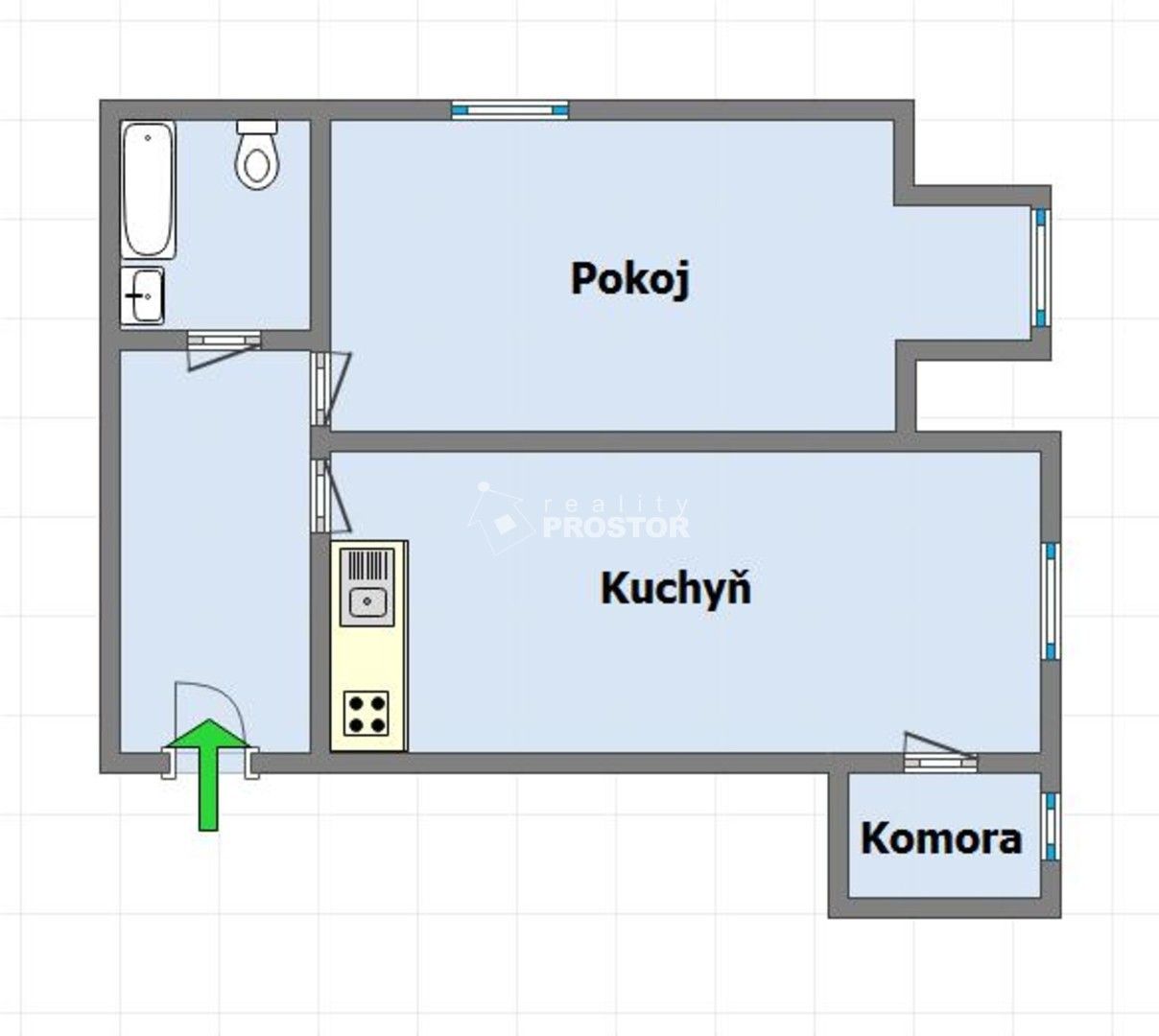 1+1, Na Václavce, Praha, 42 m²