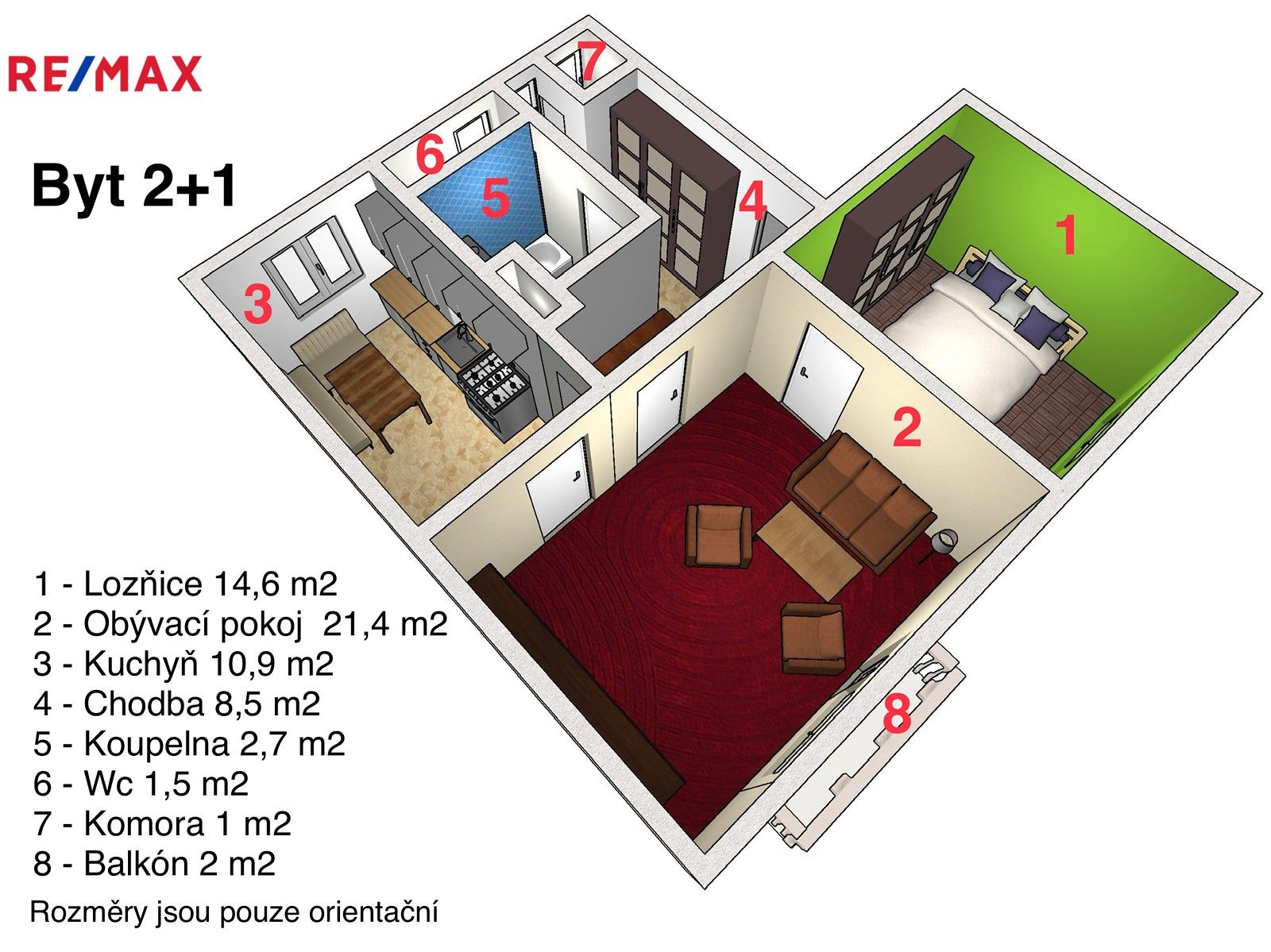 2+1, Komenského, Turnov, 59 m²