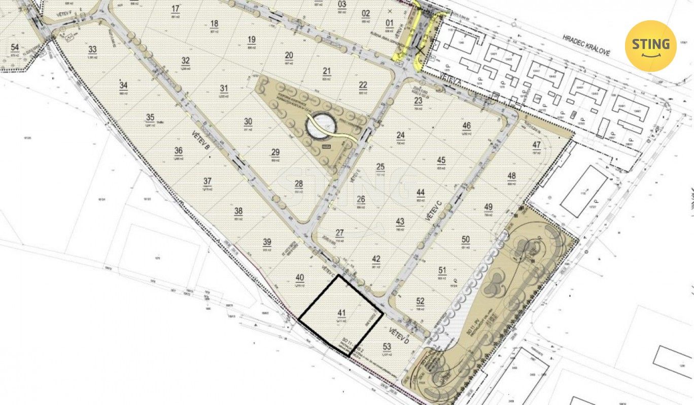 Pozemky pro bydlení, Kladruby, Chlumec nad Cidlinou, 1 411 m²