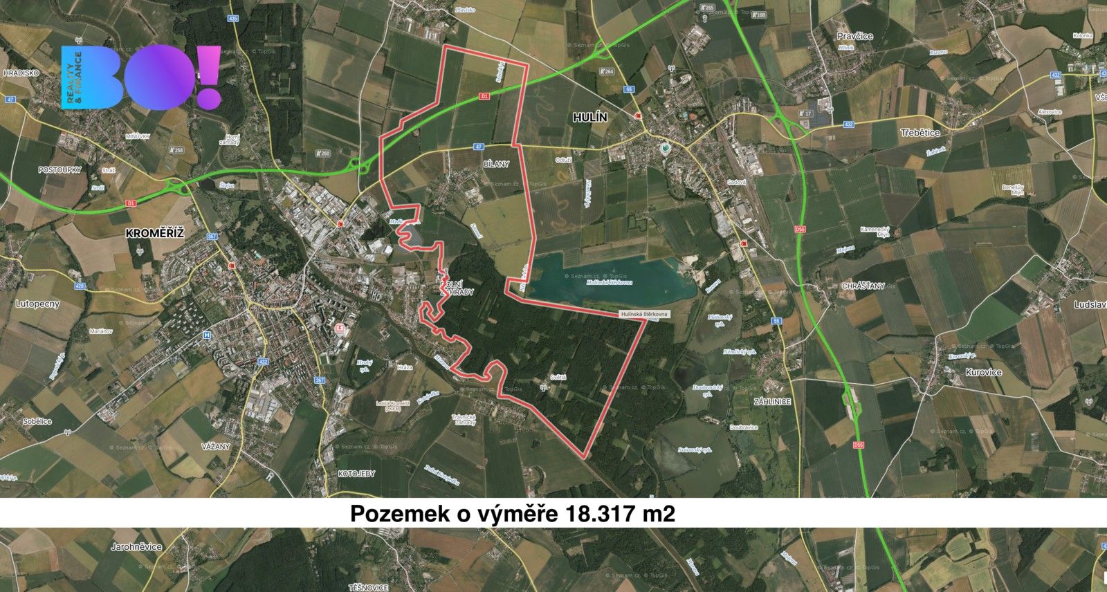 Zemědělské pozemky, Kroměříž, 18 317 m²