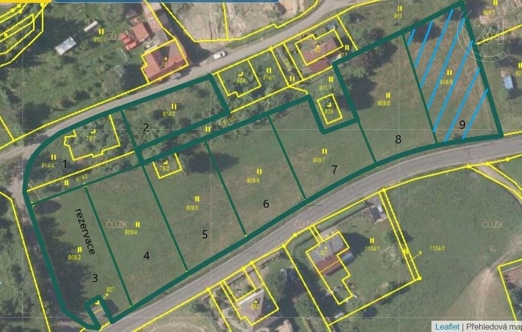 Pozemky pro bydlení, Staré Křečany, 1 262 m²