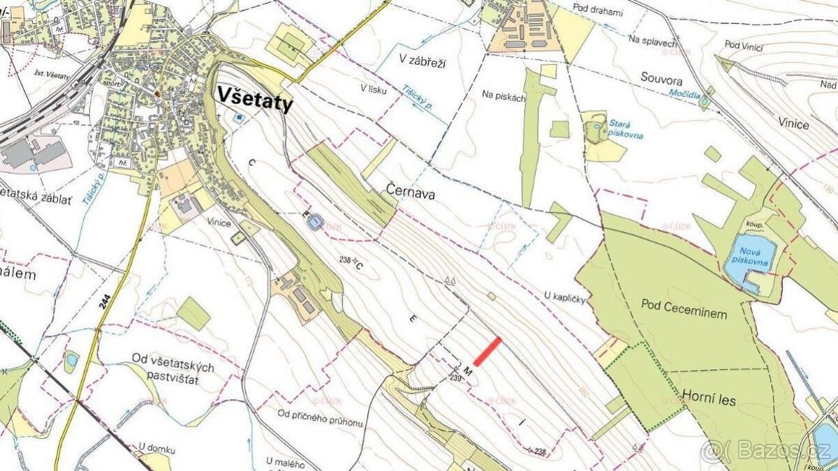 Prodej zemědělský pozemek - Všetaty, 277 16
