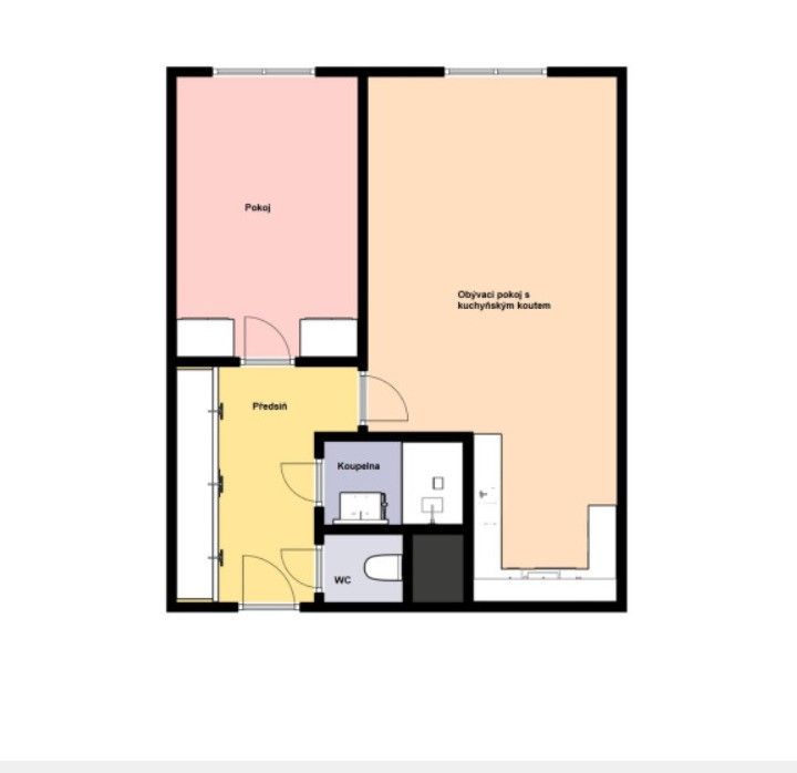 Pronájem byt 2+kk - Pavlíkova, Praha, 44 m²
