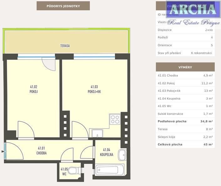 Prodej byt 2+kk - Ješetická, Praha, 45 m²