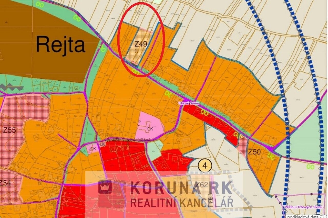 Prodej pozemek pro bydlení - Rejta, Trhové Sviny, 6 398 m²