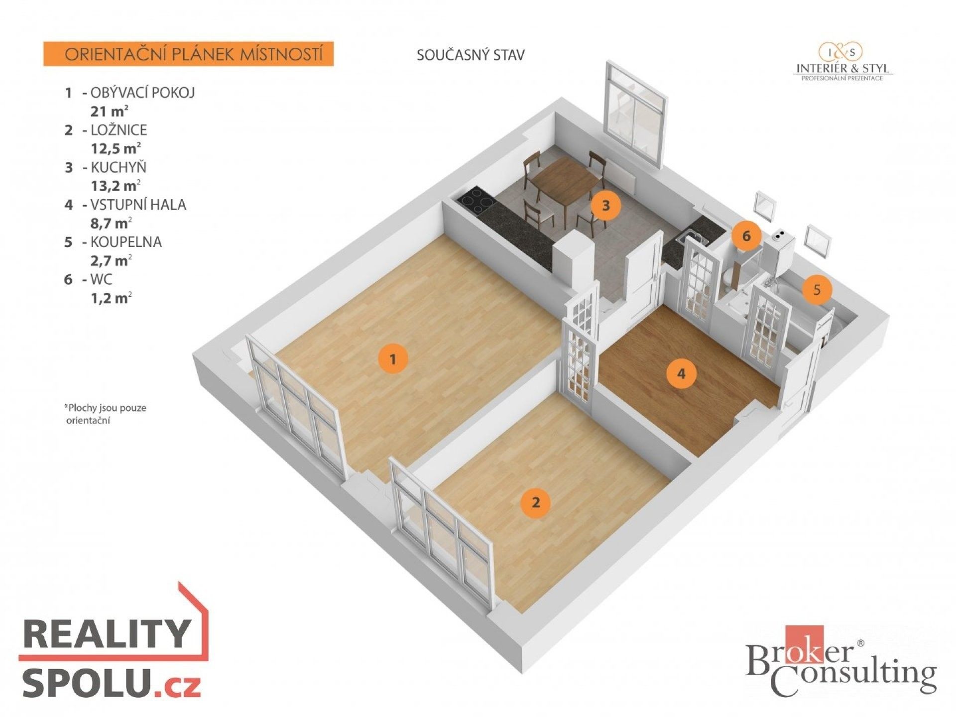 Prodej byt 2+1 - Ve Smečkách, Praha, 56 m²